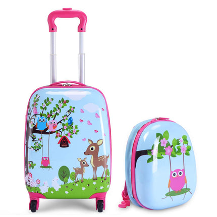 2PC Kids Luggage, 12" & 16" Kids Carry On Luggage Set - GoplusUS
