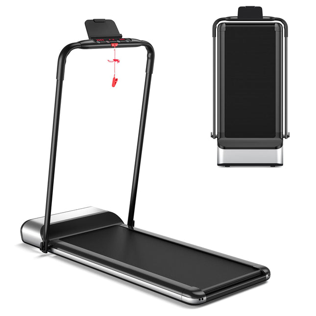 Ultra-Thin Electric Folding Treadmill, Installation-Free Design - Goplus