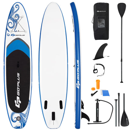 10.5/11FT Inflatable Stand Up Paddle Board, 6.5" Thick SUP with Carry Bag - GoplusUS