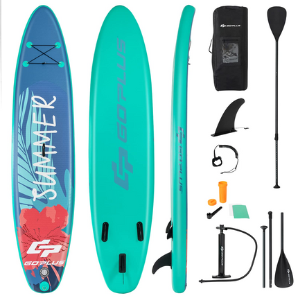 Goplus Inflatable Stand up Paddle Board Surfboard SUP Board with Adjustable Paddle Carry Bag - GoplusUS