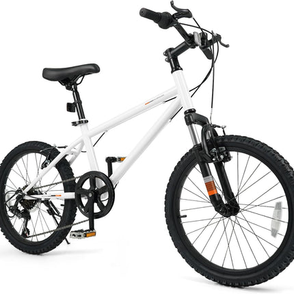 Goplus 20/24 Inch Kids Mountain Bike w/ 6-Speed Drivetrain Suspension Fork Dual Brakes
