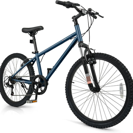 Goplus 20/24 Inch Kids Mountain Bike w/ 6-Speed Drivetrain Suspension Fork Dual Brakes