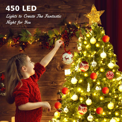 5ft Prelit Christmas Tree, Premium Hinged Artificial Fir Tree - GoplusUS