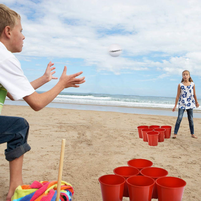 Yard Pong, Giant Pong Game Set with 12 Buckets, 2 Balls and a Carry Bag