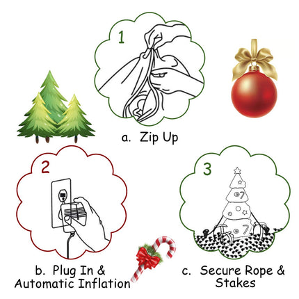 6ft Inflatable Christmas Tree Blow Up Xmas Decoration with 3 Gift Boxes - GoplusUS