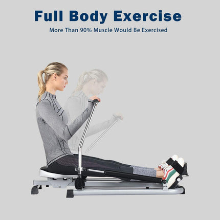 Goplus Hydraulic Rowing Machine Rower with LCD Monitor - GoplusUS
