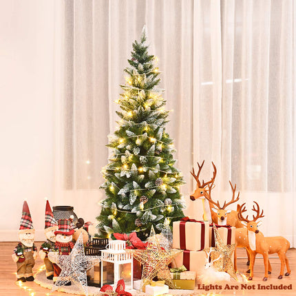 5ft, 6FT 7.5FT Artificial Pencil Christmas Tree - GoplusUS