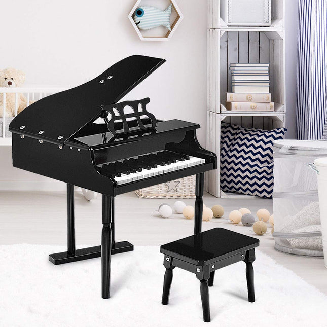 Classical Kids Piano, 30 Keys Wood Toy Grand Piano - GoplusUS