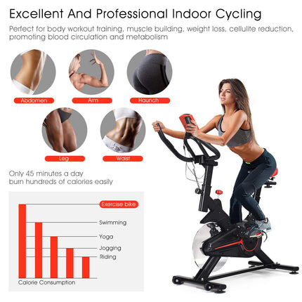 Stationary Bicycle, Indoor Cycling Bike, with Heart Rate Sensors