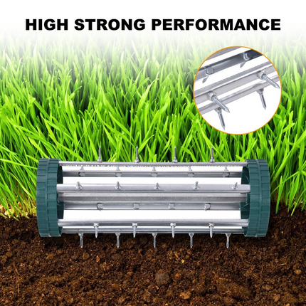 18-inch Rolling Lawn Aerator Garden Yard Rotary Push Tine Spike Soil Aeration Heavy Duty - GoplusUS