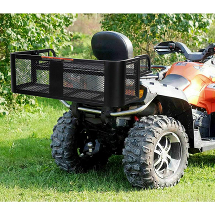 Goplus ATV/UTV Rear Drop Basket, Universal Cargo Basket w/Steel Mesh Surface (Black) - GoplusUS