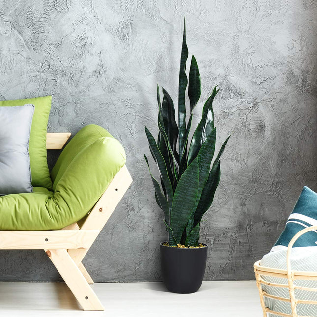 Artificial Snake Plant, 36" Fake Sansevieria - GoplusUS