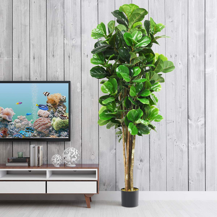 Goplus Fake Fiddle Leaf Fig Tree Artificial Greenery Plants - GoplusUS
