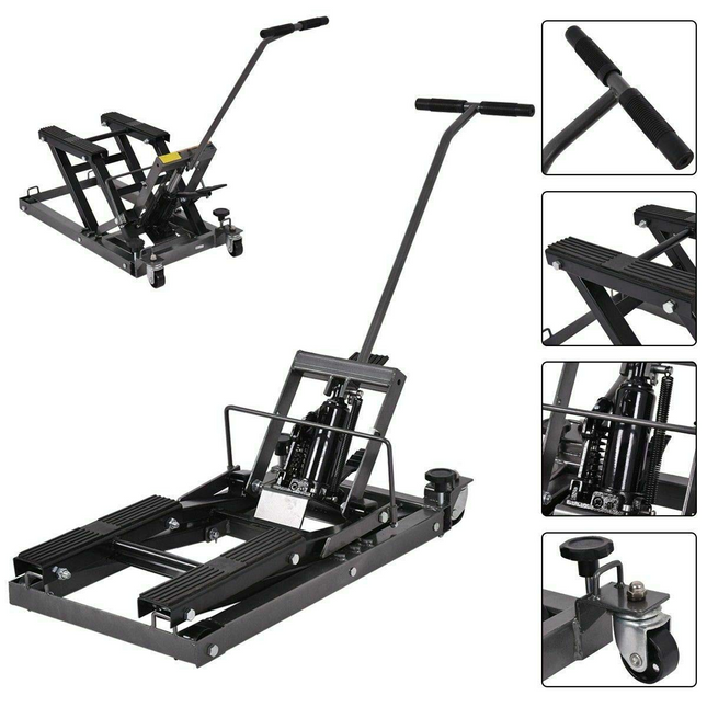 Goplus Motorcycle ATV Hydraulic Scissor Lift Jack Stand Quad Dirt Street Bike Hoist - GoplusUS