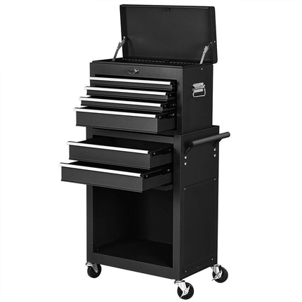 2PCS Rolling Tool Chest, 6-Drawer Toolbox Set of 2 - GoplusUS