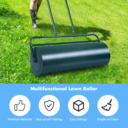 Lawn Roller Tow Behind Water Filled Push for Garden, Green - GoplusUS