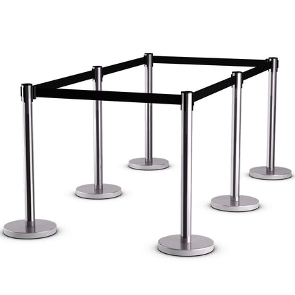 6Pcs Stanchion Post Crowd Control Barrier Stainless Steel Stanchions - GoplusUS