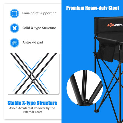 Folding Camping Chair, Outdoor Portable Beach Chair Heightened Design - GoplusUS