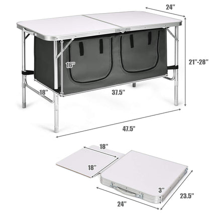 Folding Camping Table with Storage - GoplusUS