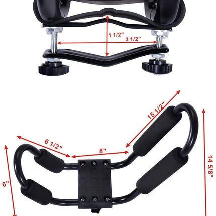 2 Pairs Kayak Roof Rack, Universal Kayak Carrier J-Bar Rack with 4 Tie Down Straps - GoplusUS