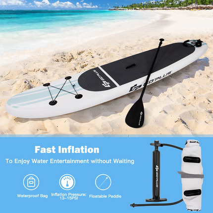 Goplus Inflatable Stand up Paddle Board Surfboard SUP Board with Adjustable Paddle Carry Bag - GoplusUS