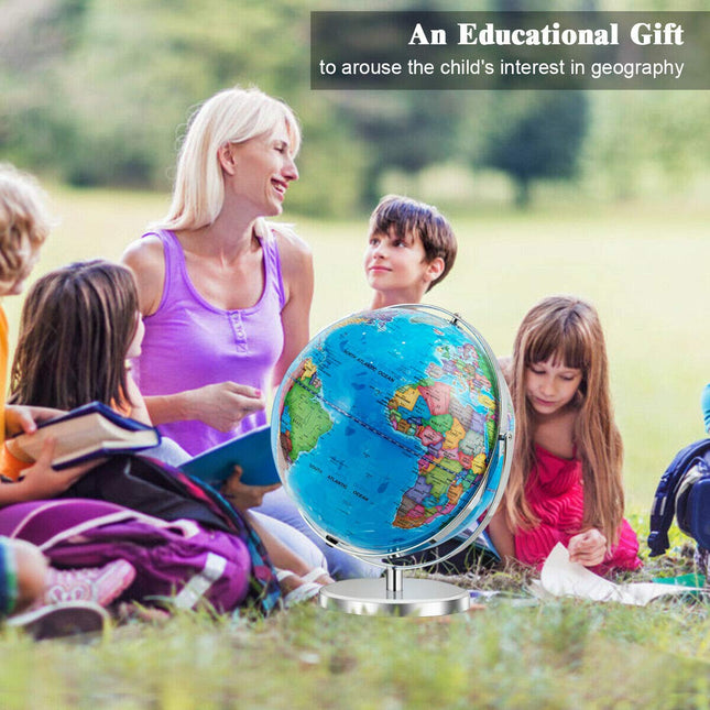 Desktop World Globe, Educational Geographic World Globe with LED Lights - GoplusUS