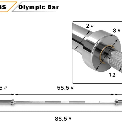 Goplus 7 Feet Olympic Bar, 700/1000LBS Weight Bar Solid 2" Olympic Plates Olympic Barbell - GoplusUS