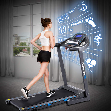 2.25HP Folding Treadmill with Incline, Superfit Electric Treadmill - GoplusUS
