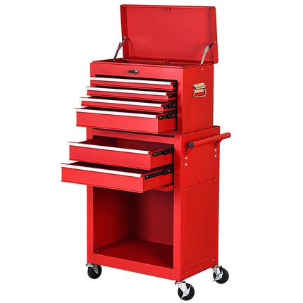 2PCS Rolling Tool Chest, 6-Drawer Toolbox Set of 2 - GoplusUS