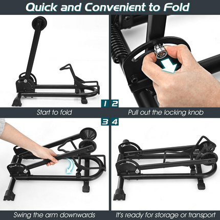 Goplus Foldable Bicycle Floor Stand, Steel Bike Parking Rack Fits 20"-29" Bikes - GoplusUS