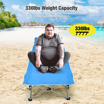 Folding Camping Cot, Heavy-Duty Comfortable Cot Bed for Adults Kids - GoplusUS