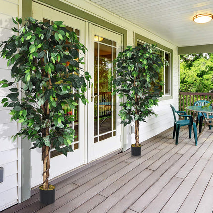 4/5.5/6FT FICUS Silk Leaf Artificial Tree - GoplusUS