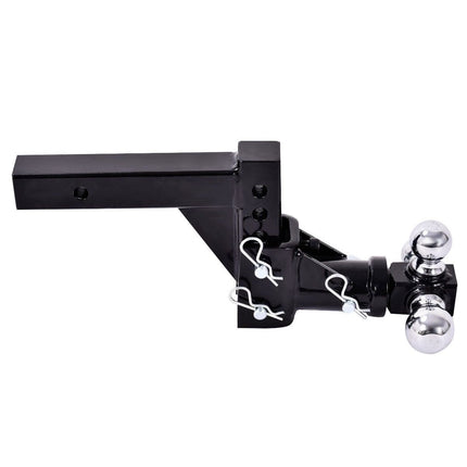 Triple Ball Swivel Adjustable Drop Turn Trailer Tow Hitch Mount for 2" Receiver