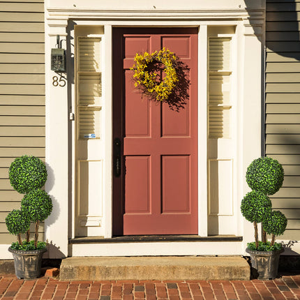 2.5 Ft/3 Ft  Artificial Boxwood Topiary Tree, Fake Greenery Plants Triple Ball Tree - GoplusUS