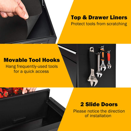 6-Drawer Rolling Tool Chest w/Riser - GoplusUS