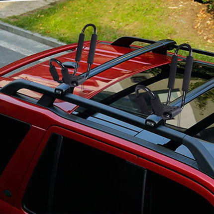 2 Pairs Kayak Roof Rack, Universal Kayak Carrier J-Bar Rack with 4 Tie Down Straps - GoplusUS