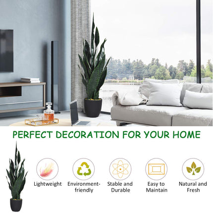 Artificial Snake Plant, 36" Fake Sansevieria - GoplusUS