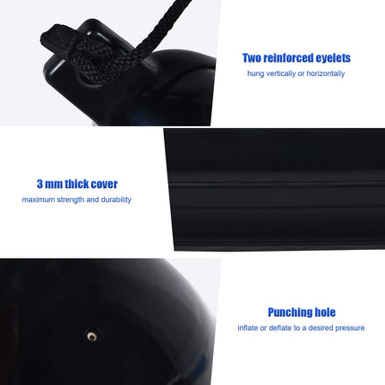 4 Pack Marine Boat Fender, Ribbed Inflatable Marine Bumper - GoplusUS