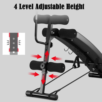 Goplus Adjustable Sit Up Bench, Decline Curved Slant Ab Bench Crunch Board with Speed Ball (Black) - GoplusUS