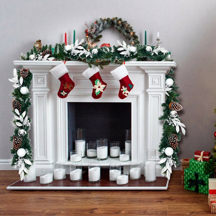 9FT Pre-lit Christmas Garland, with 50 LED Lights - GoplusUS