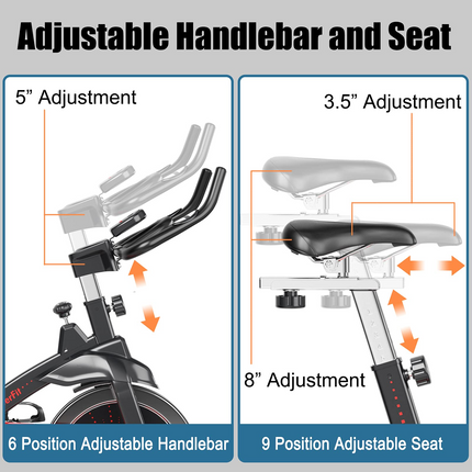 Goplus Indoor Magnetic Exercise Bike, Fitness Cycling Bike W/ Adjustable Resistance - GoplusUS