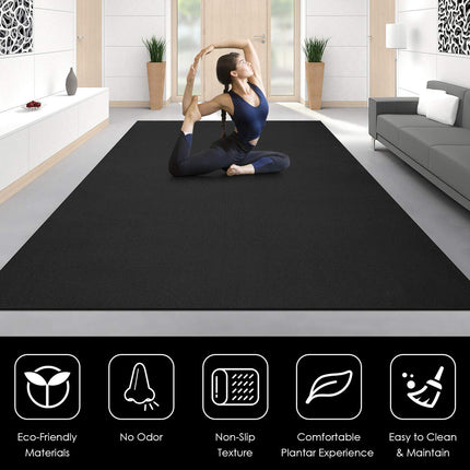 Large Yoga Mat, 7' x 5' x 8mm and 6' x 4' x 8mm with Straps - GoplusUS