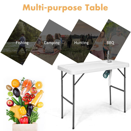 Portable Folding Table Fish Fillet Hunting Cleaning Cutting Camping Picnic Outdoor Gardening Table
