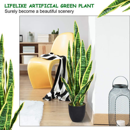 Artificial Snake Plant, 36" Fake Sansevieria - GoplusUS