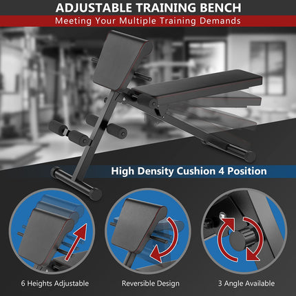 Multifunctional Weight Bench, Foldable Exercise Bench with Adjustable Positions - GoplusUS