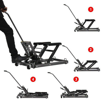 Goplus Motorcycle ATV Hydraulic Scissor Lift Jack Stand Quad Dirt Street Bike Hoist - GoplusUS