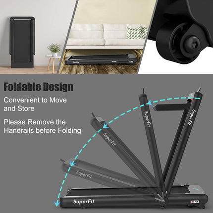 Goplus 2 in 1 Folding Treadmill, 4.75HP Superfit Under Desk Electric Treadmill with APP Control - GoplusUS