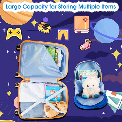 Kids Luggage Set, 12" & 18" Kids Carry On Luggage Set - GoplusUS