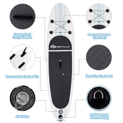 Goplus Inflatable Stand up Paddle Board Surfboard SUP Board with Adjustable Paddle Carry Bag - GoplusUS