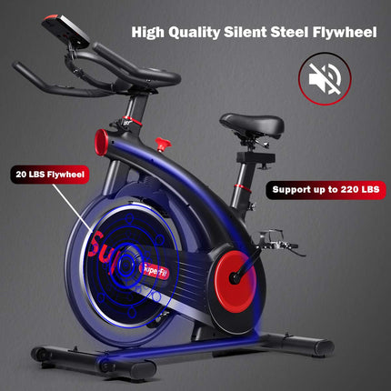 Indoor Cycling Bike, Silent Belt Drive Exercise Bike with Phone Holder - GoplusUS